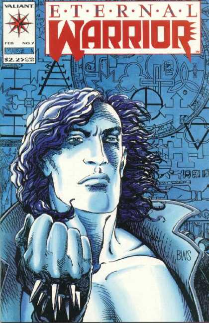 Eternal Warrior 7 - Spiked Hands - Valiant - No 7 - Symbols - Blowing Hair - Barry Windsor-Smith