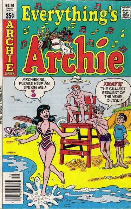 Everything's Archie 70 - Beach Umbrella - Bathing Suits - Water - Sand - Life Guard Stand