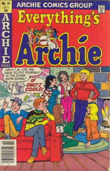 Everything's Archie 81 - Fireplace - Crown - Sweater - Instructor - Red Couch