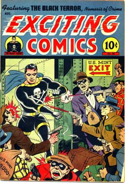 The Black Terror - Nemesis Of Crime - Theives - Burglars - Money Exciting Comics 50 - The Black Terror - Nemesis Of Crime - Theives - Burglars - Money