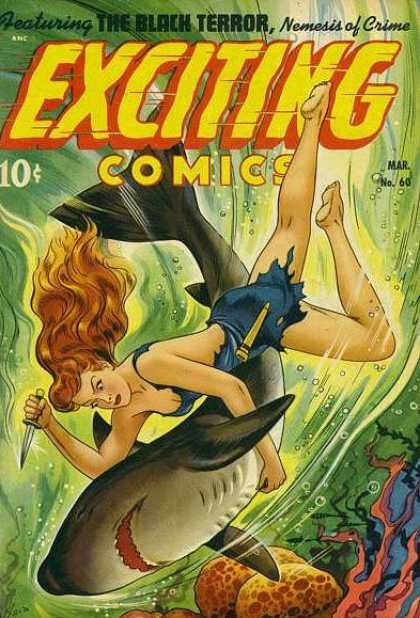 Exciting Comics 60 - Black Terror - Shark - Ocean - Nemesis - Knife - Alex Schomburg