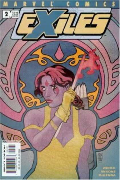 Exiles 2 - Marvel Comics - Pink - Blue - Arrow - Yellow - Mike McKone