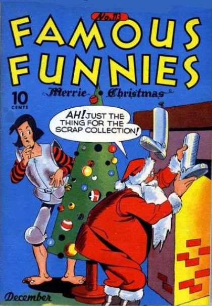 Famous Funnies 113 - Santa - Christmas - Metal Stockings - Knight - Christmas Tree