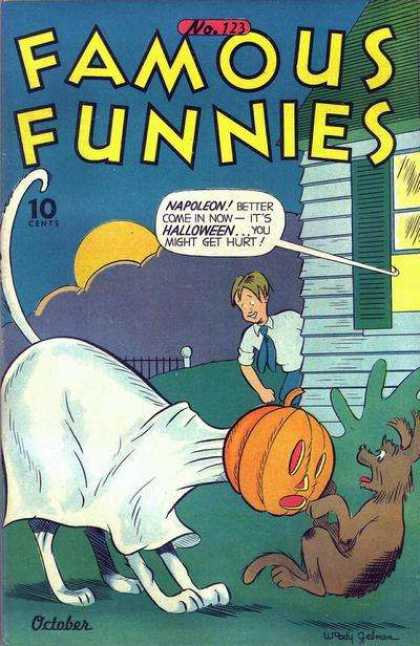 Famous Funnies 123 - Funny - Halloween - Pumpkin - Dog - Scary