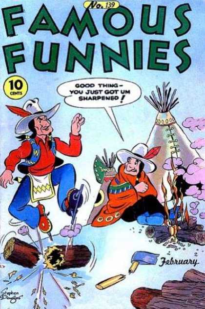 Famous Funnies 139 - Indian - No 139 - Teepee - February - Ice Skates