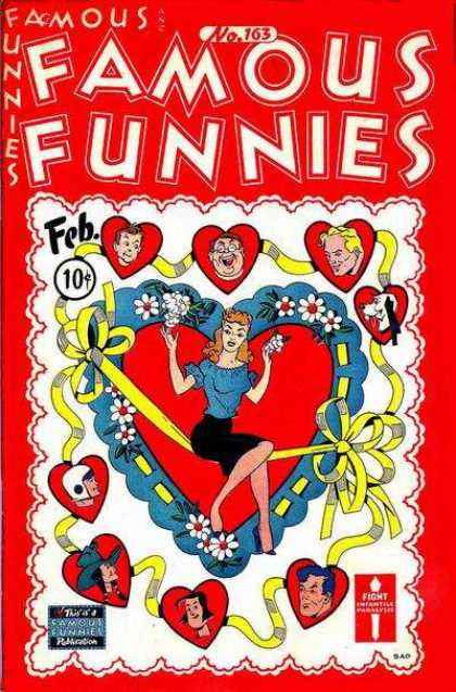 Famous Funnies 163 - Woman - Hearts - Man - Fight - No 163