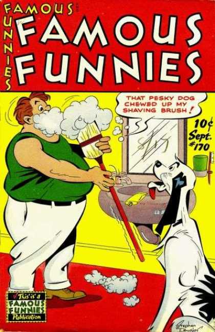 Famous Funnies 170 - Dog - Mirror - Man - Shaving Brush - Sept170