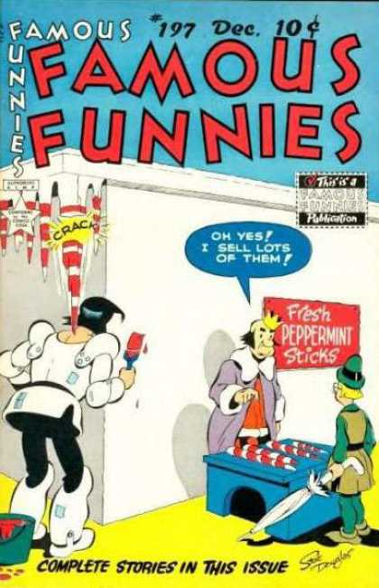Famous Funnies 197 - Famous Funnies - Peppermint Sticks - Knight Painting Icicles - King Peppermint Sticks - Red And White Striped Icicles