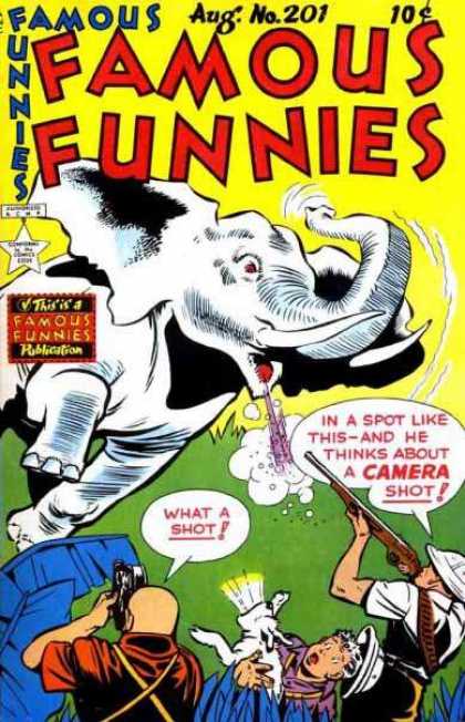 Famous Funnies 201 - Elephant - Gun - Dog - Camera - Leaves