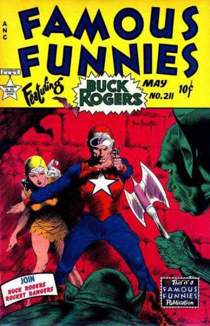 Famous Funnies 211 - Super Hero - Buck Rogers - Woman - Pointed Ears - Weapon - Frank Frazetta