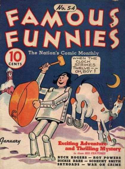 Famous Funnies 54 - Hammer - Adventure - Clock - Moon - Mystery