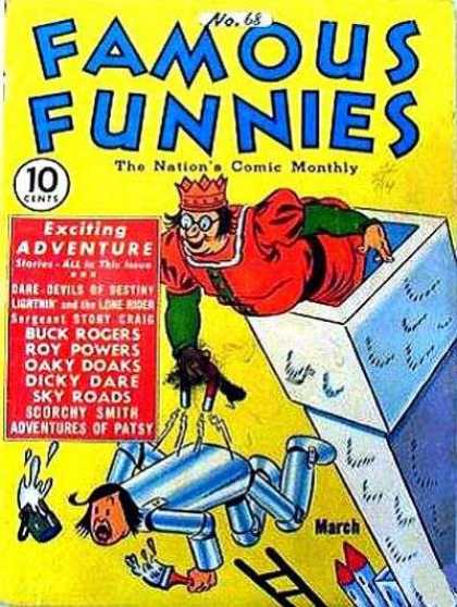 Famous Funnies 68 - 10 Cents - No 68 - 68 - Yellow Cover - Crown