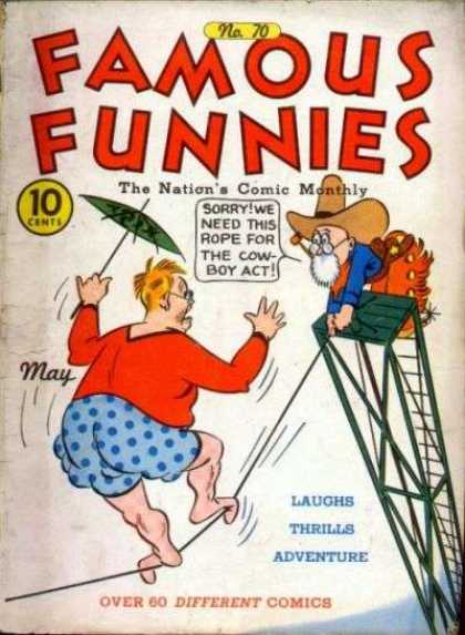 Famous Funnies 70 - Cowboy - Umbrella - Tightrope - Pipe - Chaps