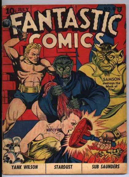 Fantastic Comics 8 - Skulls - Pulled Hair - Green Budah - Mask - Bound Girl Kneeling
