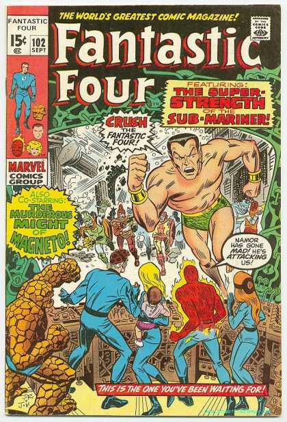 Fantastic Four 102 - Namor - Sub-mariner - Thing - Super Strength - Murderous Might