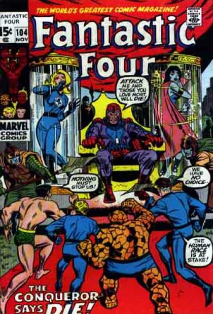 Fantastic Four 104 - Fighting - Man - Woman - Power - Fire