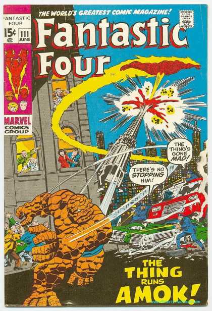 Fantastic Four 111 - Thing - Marvel - Magic Comics - The Thing - Amok - John Buscema