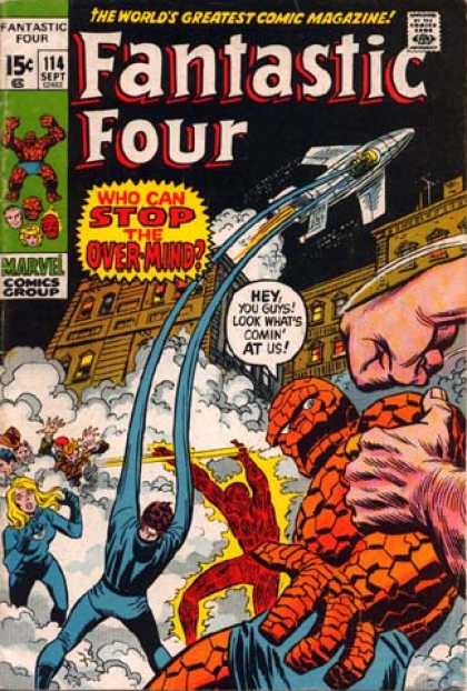 Fantastic Four 114 - Over-mind - Mr Fantastic - Human Torch - Rocket - Susan Storm - John Buscema
