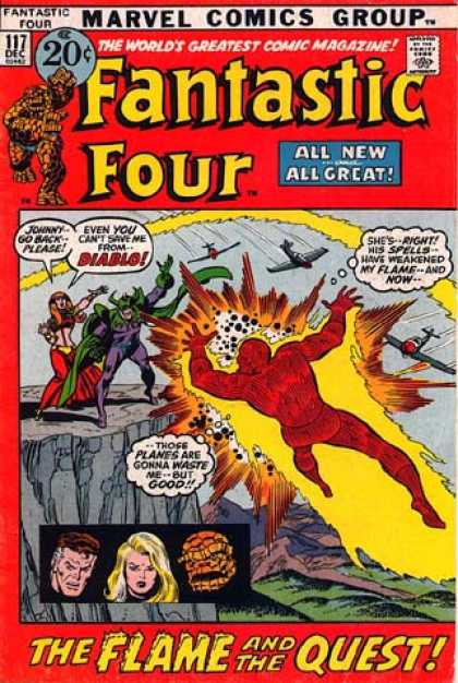 Fantastic Four 117 - Thing - Diablo - Mr Fantastic - Invisible Woman - Human Torch - Joe Sinnott, John Buscema