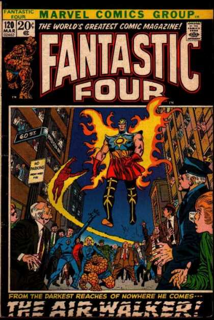 Fantastic Four 120 - Air Walker - Fire Wings - Flying - Street - Fear - John Buscema