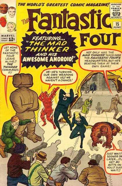 Fantastic Four 15 - Thing - Human Torch - Mr Fantastic - Awesome Android - Jack Kirby