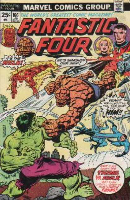 Fantastic Four 166 - Hulk - Thing - Ship - Crossover - Ending - Richard Buckler