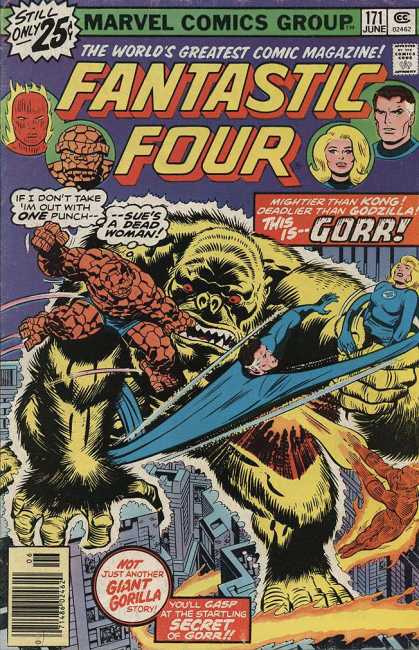 Fantastic Four 171 - Knock Out - Gorilla Man - Super Trek - Team Fight - Four On Gorilla