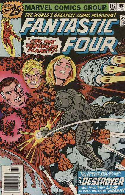 Fantastic Four 172 - Three Heads - Flying - Space Ships - The Thing - Outer Space - Jack Kirby, Joe Sinnott