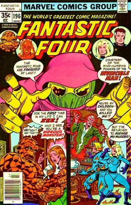 Fantastic Four 196 - Invincible Man - Invisible Woman - Thing - Monster - Human Torch - George Perez