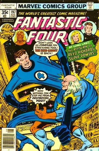 Fantastic Four 197 - Mr Elastic - Fantastic Four - Space Station - Ghost - Superpower - George Perez