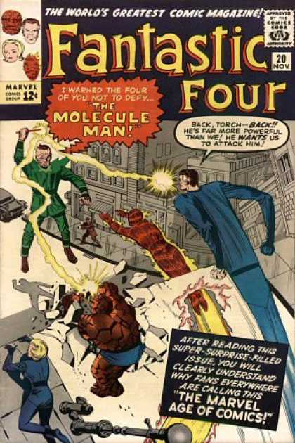 Fantastic Four 20 - Molecule Man - Torch - Attack - Comics - Marvel - Jack Kirby