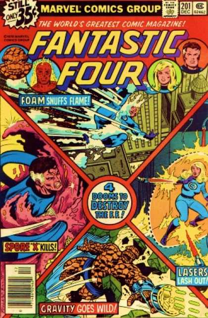 Fantastic Four 201 - Reed Richards - Gravity - Worlds Gretest Comic Magazine - Marvel Comics Group - Foam Snuffs Flame - Joe Sinnott
