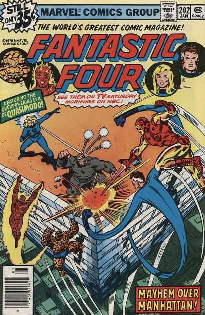 Fantastic Four 202 - Quasimodo - Stretch - Marvel - Overpowering Evil - Superheros - Joe Sinnott, John Buscema