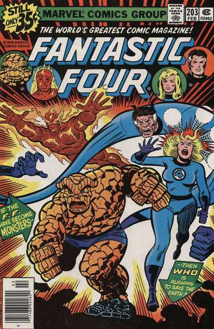 Fantastic Four 203 - Mister Fantastic - Invisible Woman - Human Torch - Thing - Action - Dave Cockrum, Joe Sinnott