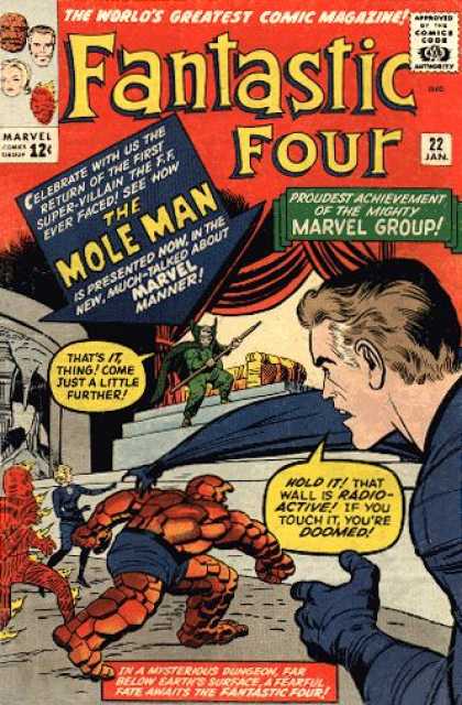 Fantastic Four 22 - Mole Man - Mr Fantastic - Thing - Human Torch - Fantastic Four - Jack Kirby