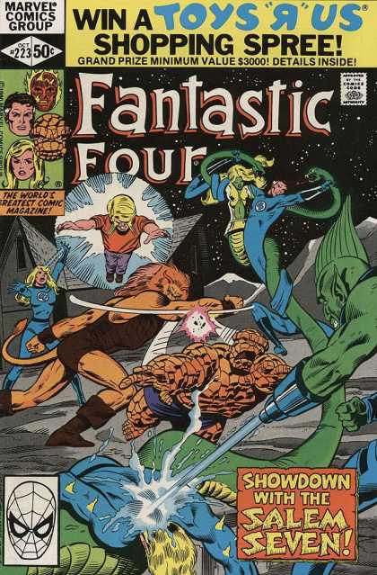 Fantastic Four 223 - Oct 223 - Showdown With The Salem Seven - The Worlds Greatest Comic Magazine - 50 Cents - Marvel Comics Group - Bill Sienkiewicz