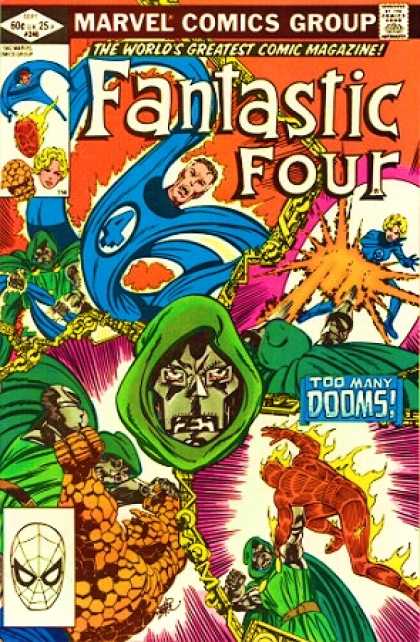 Fantastic Four 246 - Marvel Comics Group - The Worlds Greatest Comic Magazine - Tod Many Dooms - Ben - Invisible Girl - John Byrne