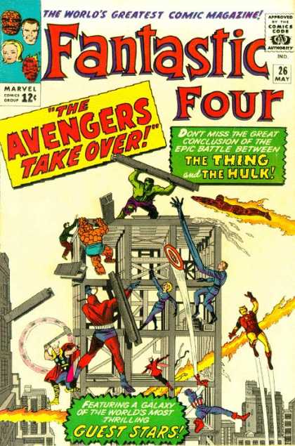 Fantastic Four 26 - Hulk - Building - Avengers - Thing - Thor - Jack Kirby