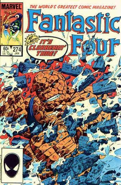 Fantastic Four 274 - Bricks - The Thing - Marvel Comics - White Teeth - Broken Wall - John Byrne