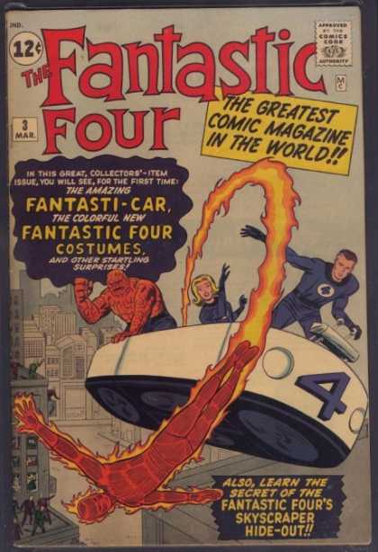 Fantastic Four 3 - Fantasti-car - Thing - Invisible Woman - Human Torch - Buildings - Jack Kirby, Jim Lee
