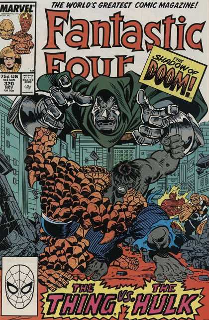 Fantastic Four 320 - Dr Doom - Hulk - The Thing - Building - Battle - Joe Sinnott