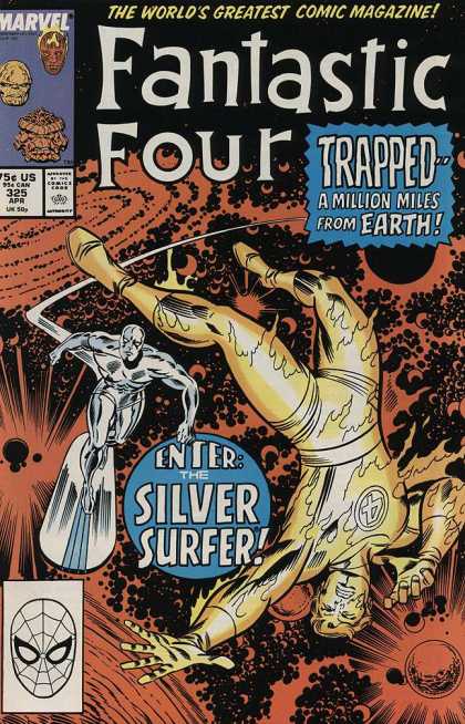 Fantastic Four 325 - Enter The Silver Surfer - Trapped - A Million Miles From Earth - Silver Surfer - Johnny Flame - Space - Joe Sinnott