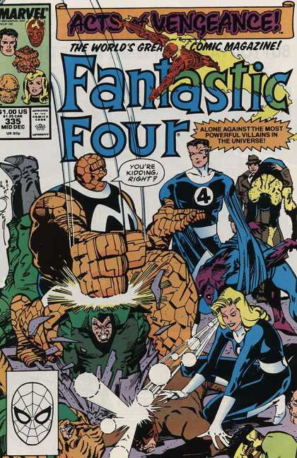 Fantastic Four 335 - Acts Of Vengeance - Trench Coat - Spiderman Head - Stretched Arms - Marvel - Walter Simonson