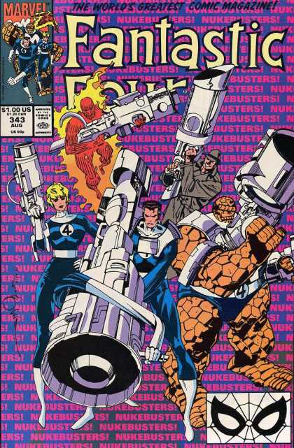 Fantastic Four 343 - Marvel Comics - 100 Us - 343 Aug - Lazer Guns - Thing - Walter Simonson