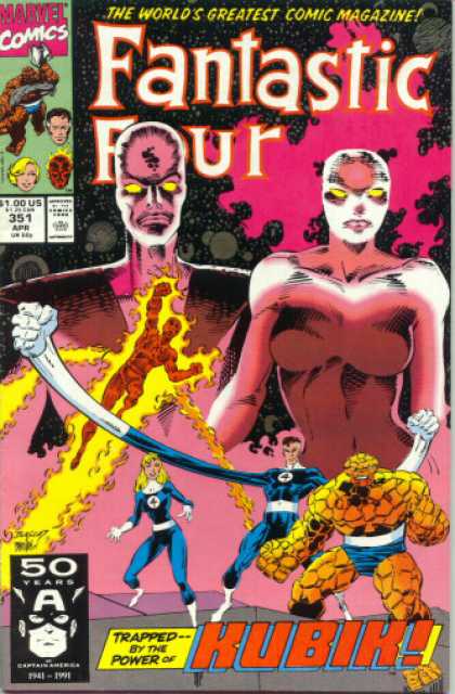 Fantastic Four 351 - Thing - Fire - Stretch - Invisible Woman - Eyes - Dan Panosian, Mark Bagley