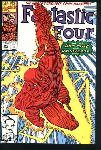 Fantastic Four 353 - Human Torch - Charging Upward - Red Body - Hot Time In The Omniverse - Fire - Walter Simonson