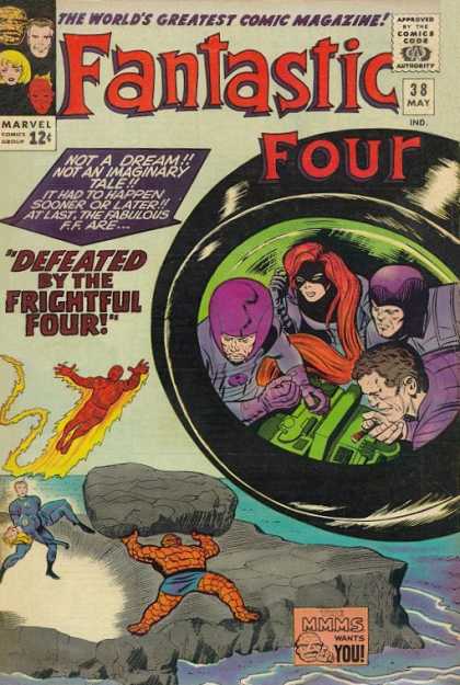 Fantastic Four 38 - Fantastic Four - The Worlds Greatest Comic Magazine - Defeated By The Frightful Four - Not A Dream - Marvel - Jack Kirby