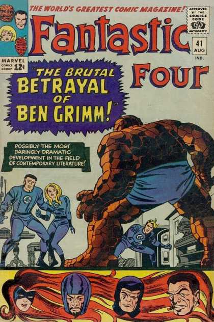 Fantastic Four 41 - Ben Grimm - Blue - Furniture - Blonde - Red Hair - Jack Kirby
