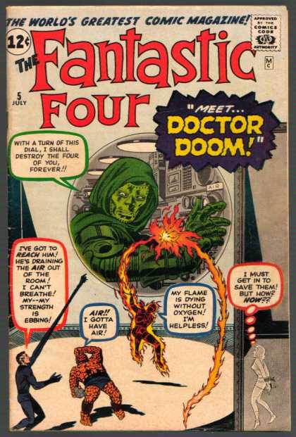 Fantastic Four 5 - Doctor Doom - Thing - Mr Fantastic - Human Torch - Invisible Girl - Jack Kirby, Jim Lee