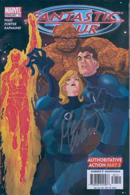 Fantastic Four 507 - Thing - Human Torch - Invisible Girl - Autographed - Space - Tom Feister, Tony Harris